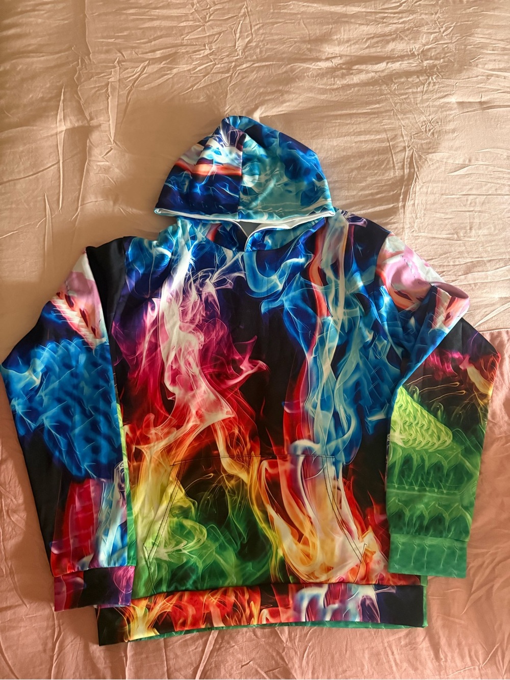 Kids (NWOT) Size 14/16 Multicolor Flame Print Hoodie Jacket